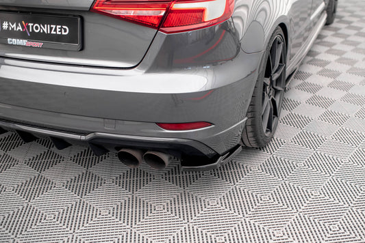 Heck Ansatz Flaps Diffusor für Audi S3 Sportback 8V Facelift Carbon Look