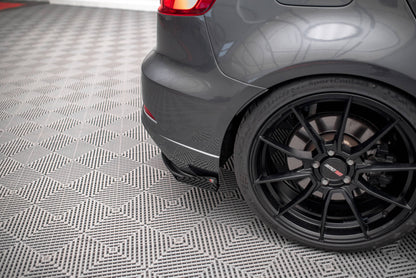 Street Pro Heck Ansatz Flaps Diffusor +Flaps für Audi S3 Sportback 8V Facelift schwarz Hochglanz