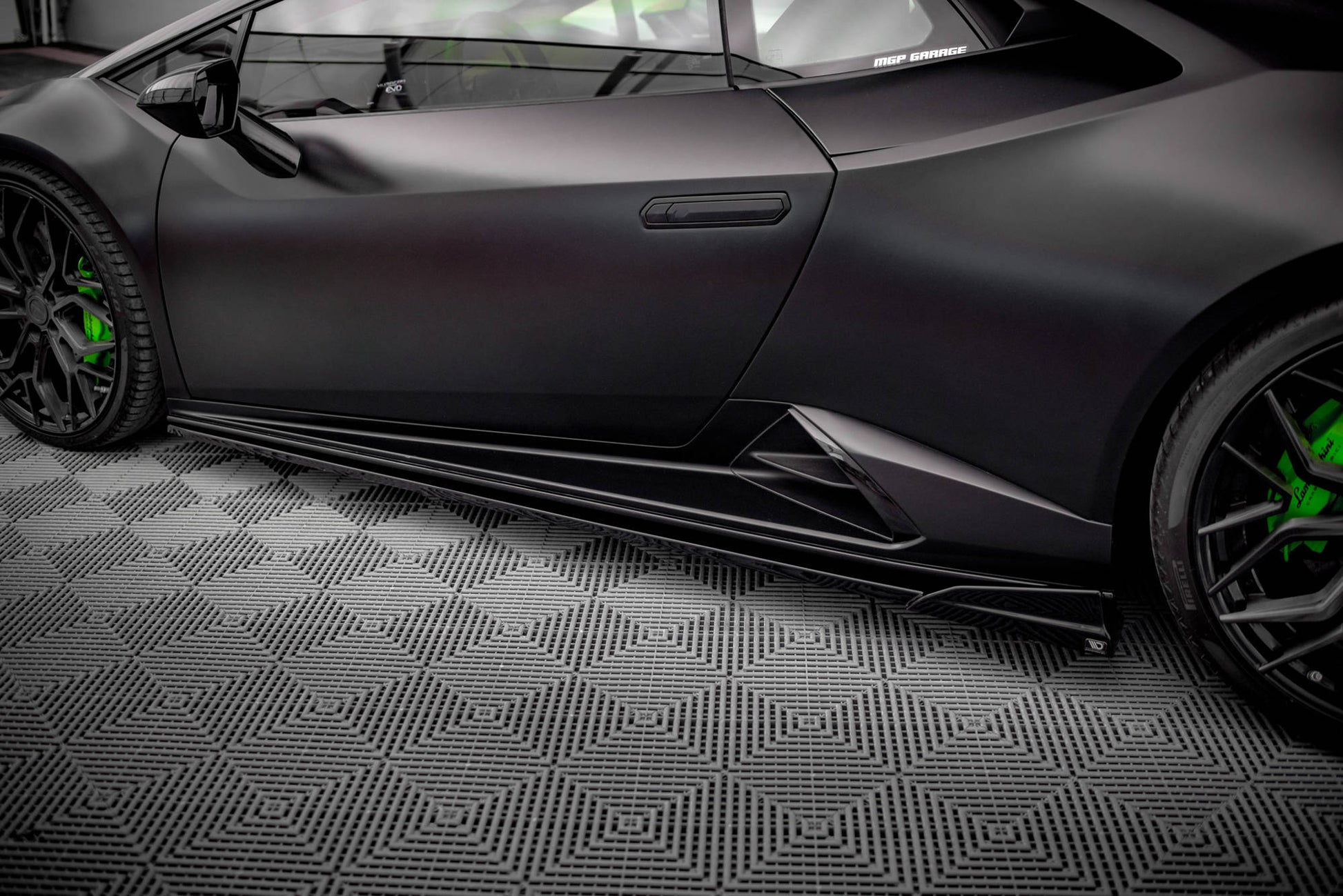 Seitenschweller Ansatz für Lamborghini Huracan EVO schwarz matt