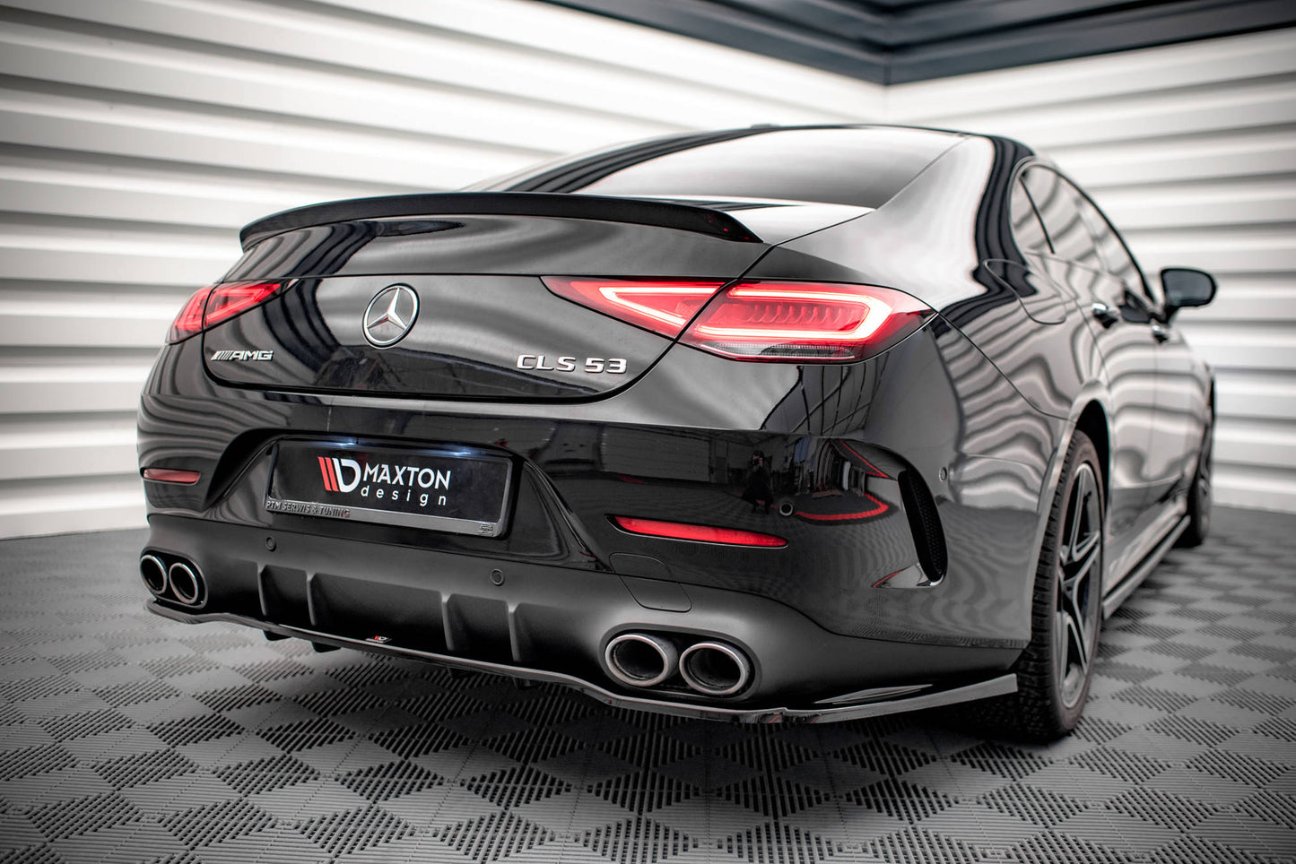 Mittlerer Diffusor Heck Ansatz DTM Look für Mercedes-AMG CLS 53 C257 Carbon Look