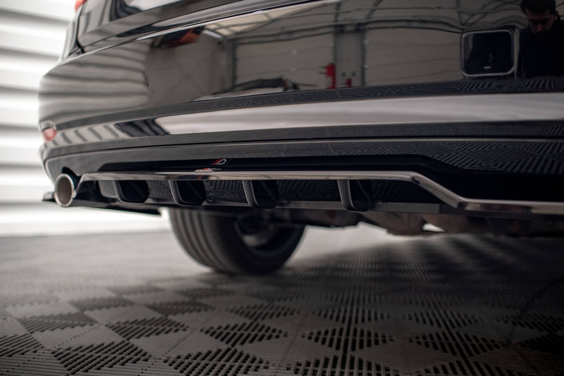 Mittlerer Diffusor Heck Ansatz DTM Look für BMW 3er GT F34 schwarz matt