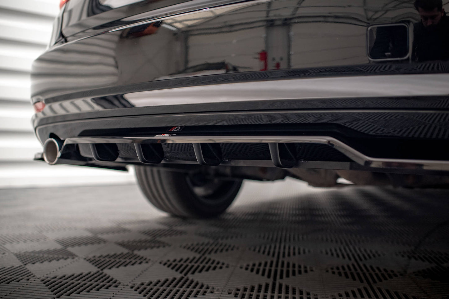 Mittlerer Diffusor Heck Ansatz DTM Look für BMW 3er GT F34 schwarz Hochglanz