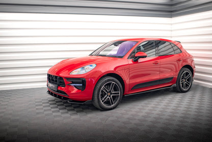 Seitenschweller Ansatz für Porsche Macan Mk1 Facelift schwarz Hochglanz