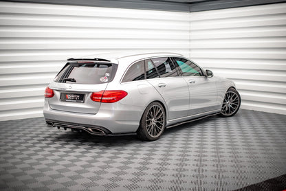 Seitenschweller Ansatz für Mercedes-Benz C W205 schwarz matt