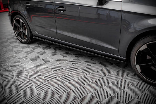 Seitenschweller Ansatz für Audi A3 Sportback 8V schwarz Hochglanz