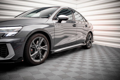 Street Pro Seitenschweller Ansatz für + Flaps Audi S3 / A3 S-Line 8Y schwarz Hochglanz