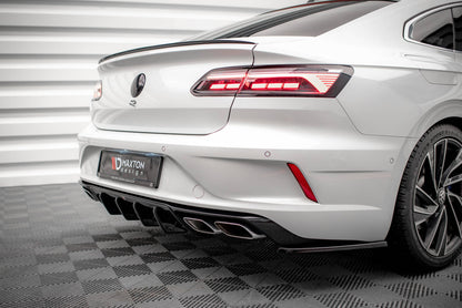 Heck Ansatz Flaps Diffusor für Volkswagen Arteon R schwarz matt