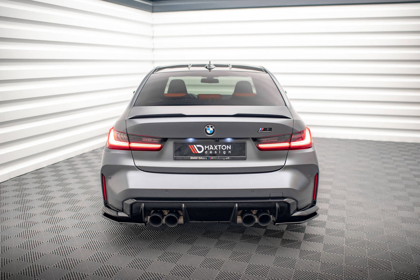 Heck Ansatz Flaps Diffusor V.2 für BMW M3 G80 Carbon Look