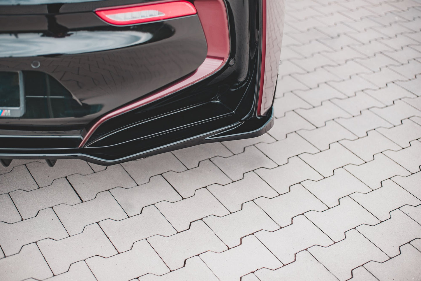 Mittlerer Diffusor Heck Ansatz DTM Look für BMW i8 schwarz Hochglanz