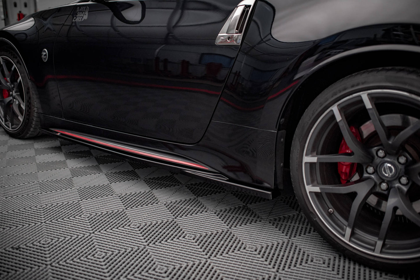 Seitenschweller Ansatz für V.2 für Nissan 370Z Nismo Facelift schwarz matt