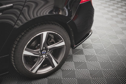 Heck Ansatz Flaps Diffusor für Volvo S60 R-Design Mk2 Carbon Look