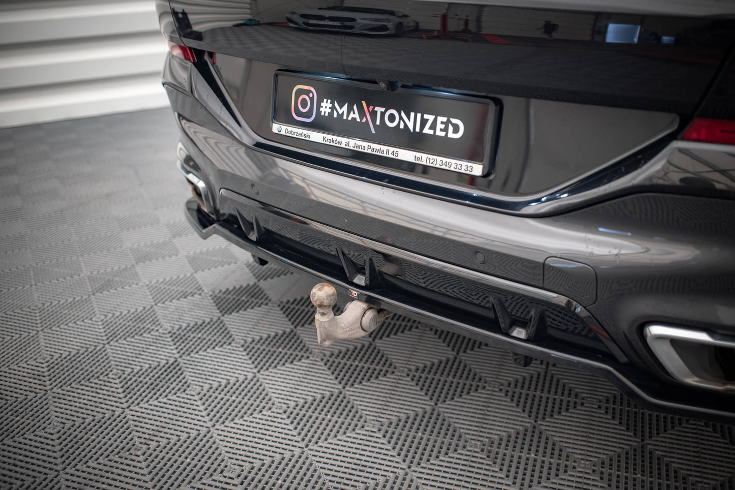 Mittlerer Diffusor Heck Ansatz DTM Look für V.3 BMW X6 M-Paket G06 schwarz matt