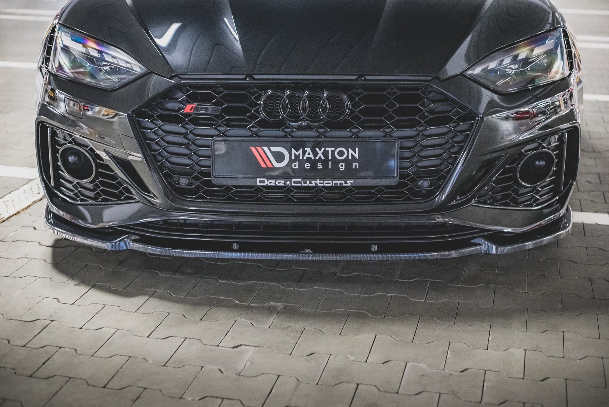Front Ansatz V.2 für Audi RS5 F5 Facelift schwarz matt