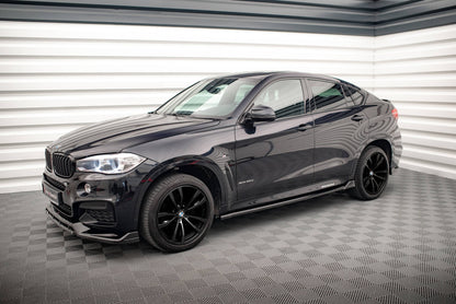 Seitenschweller Ansatz für V.2 für BMW X6 M-Paket F16 schwarz matt
