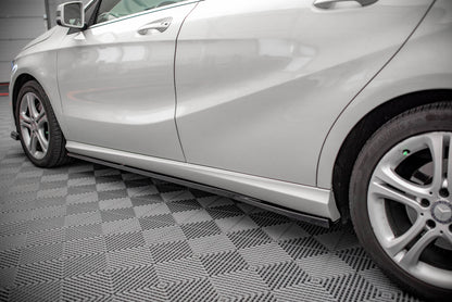 Seitenschweller Ansatz für V.2 für Mercedes-Benz A W176 Carbon Look