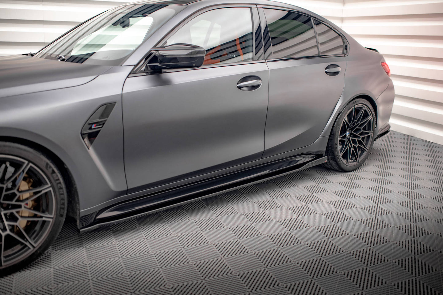 Seitenschweller Ansatz für V.2 für BMW M3 G80 Carbon Look