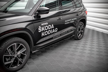 Seitenschweller Ansatz für Skoda Kodiaq Mk1 Facelift schwarz matt