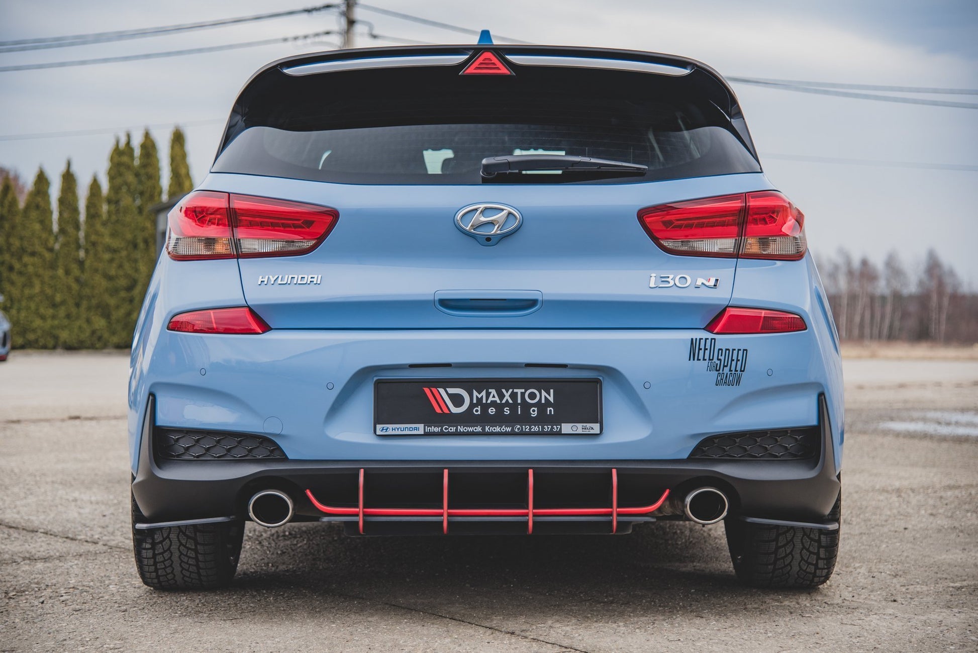 Robuste Racing Heck Ansatz Flaps Diffusor für Hyundai I30 N Mk3 Hatchback