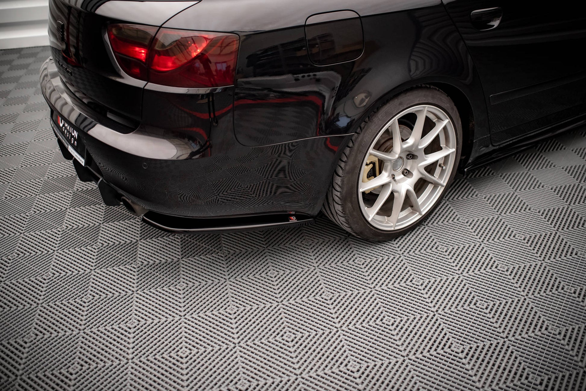 Heck Ansatz Flaps Diffusor für Seat Exeo schwarz matt