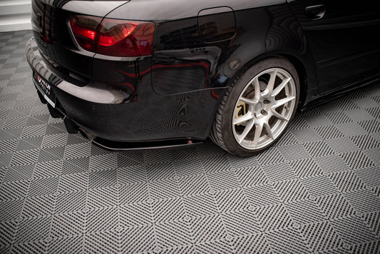 Heck Ansatz Flaps Diffusor für Seat Exeo schwarz Hochglanz