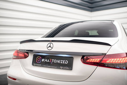 Spoiler CAP für Mercedes-Benz E Limousine AMG-Line W213 Facelift schwarz Hochglanz