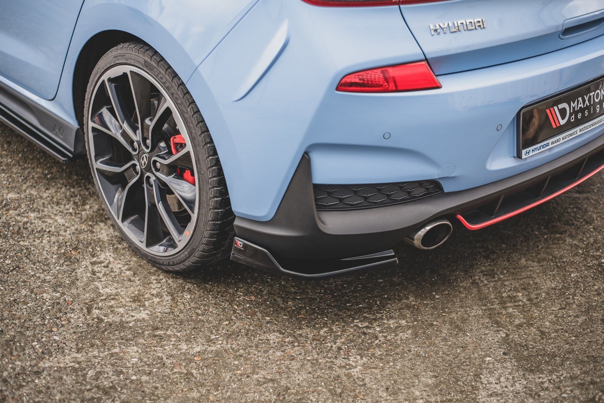 Heck Ansatz Flaps Diffusor V.3 für Hyundai I30 N Mk3 Hatchback Carbon Look