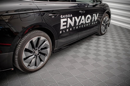 Seitenschweller Ansatz für Skoda Enyaq iV schwarz Hochglanz
