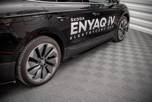 Seitenschweller Ansatz für Skoda Enyaq iV schwarz Hochglanz