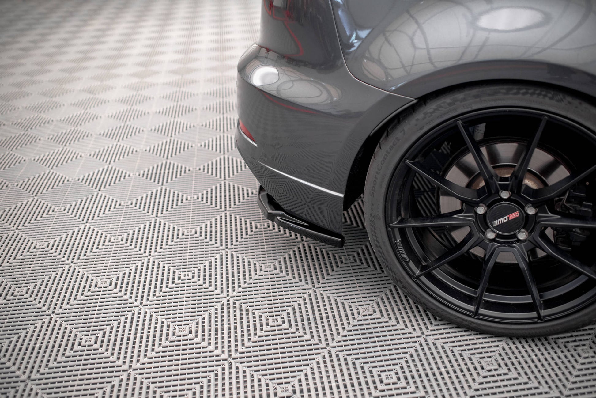 Heck Ansatz Flaps Diffusor für Audi S3 Sportback 8V Facelift schwarz matt