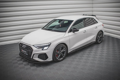 Seitenschweller Ansatz für Audi S3 / A3 S-Line 8Y schwarz matt