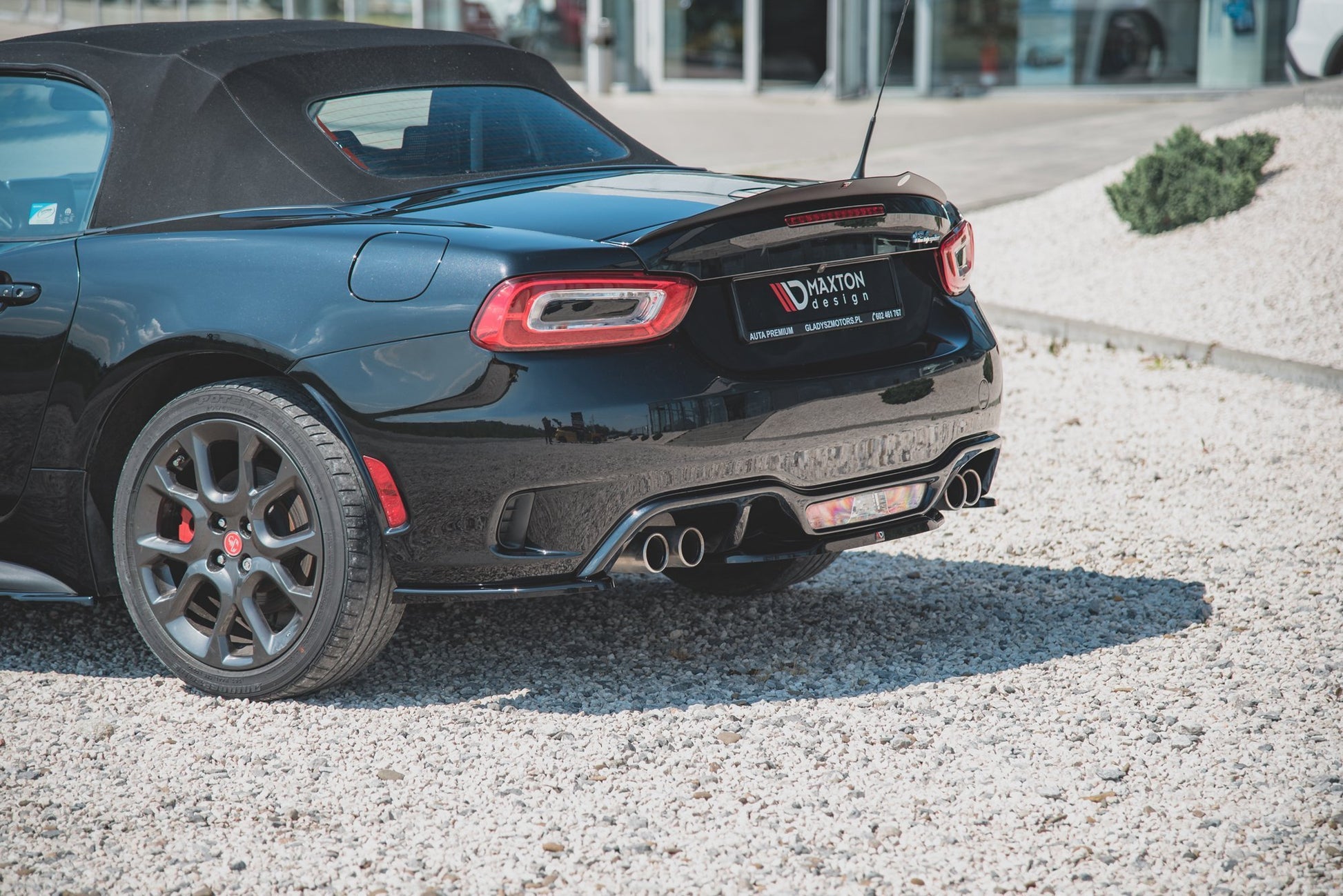 Heck Ansatz Flaps Diffusor für Fiat 124 Spider Abarth schwarz matt