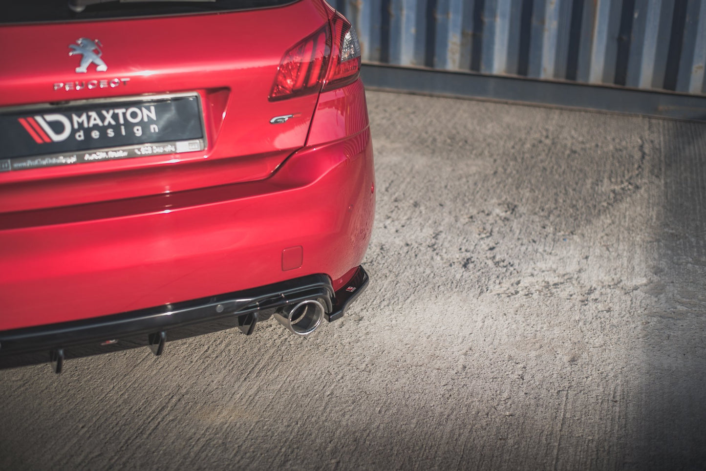 Heck Ansatz Flaps Diffusor für Peugeot 308 GT Mk2 Facelift Carbon Look