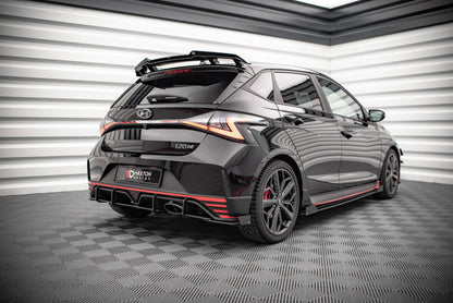Street Pro Heck Ansatz Flaps Diffusor +Flaps für Hyundai I20 N Mk3 schwarz Hochglanz