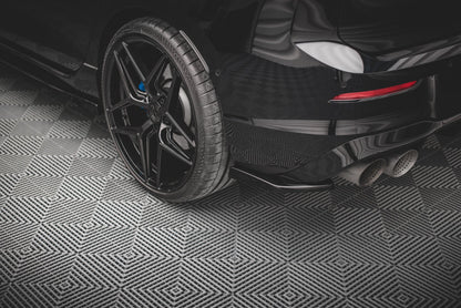 Heck Ansatz Flaps Diffusor V.2 für Volkswagen Golf R Mk8 Carbon Look