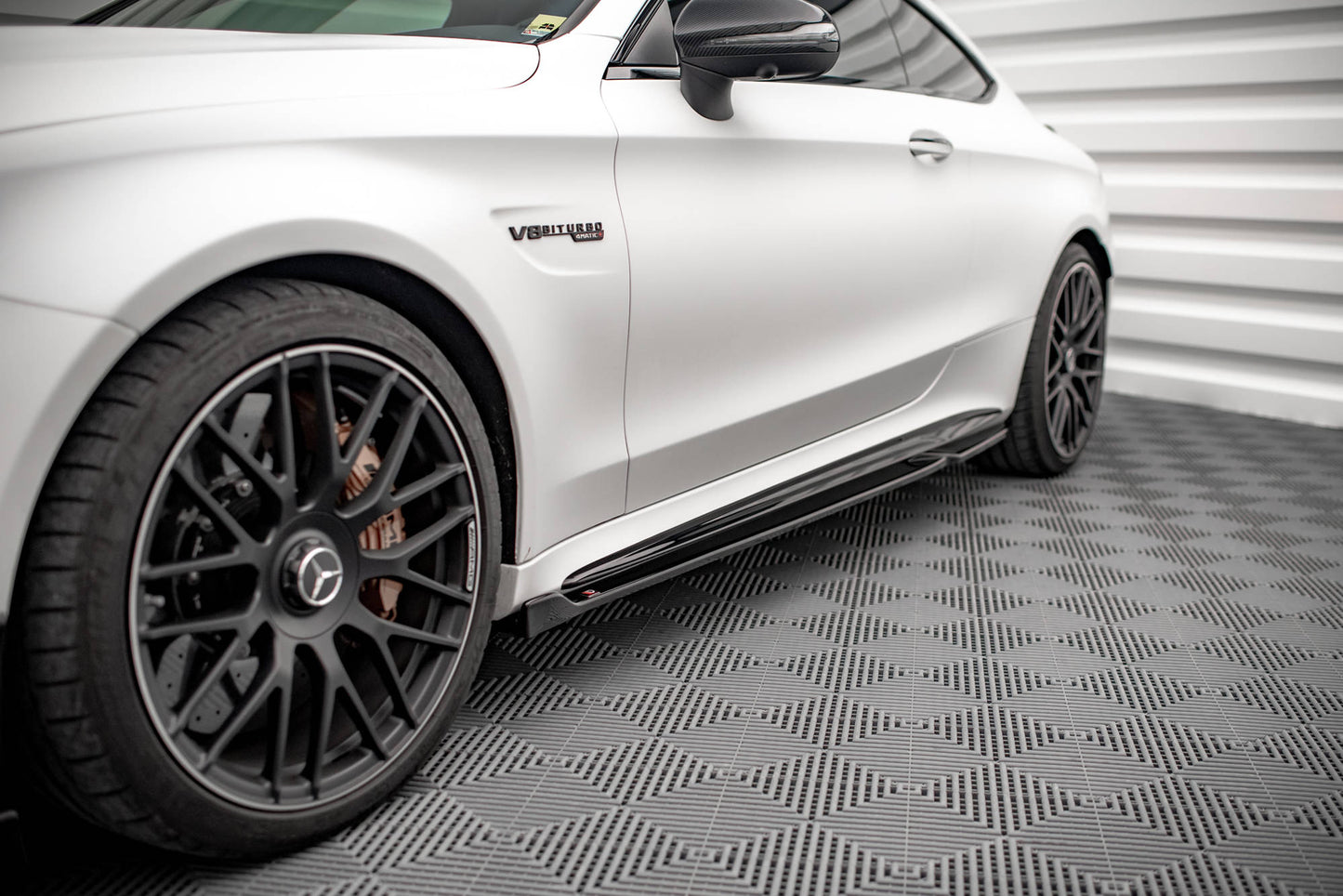 Seitenschweller Ansatz für V.2 für Mercedes-AMG C 63 AMG Coupe C205 Facelift Carbon Look