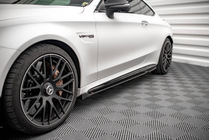 Seitenschweller Ansatz für V.2 für Mercedes-AMG C 63 AMG Coupe C205 Facelift Carbon Look