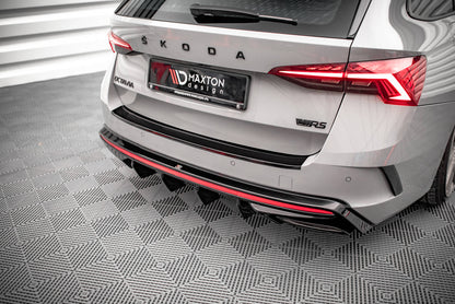 Diffusor Heck Ansatz für Skoda Octavia RS Mk4 schwarz Hochglanz