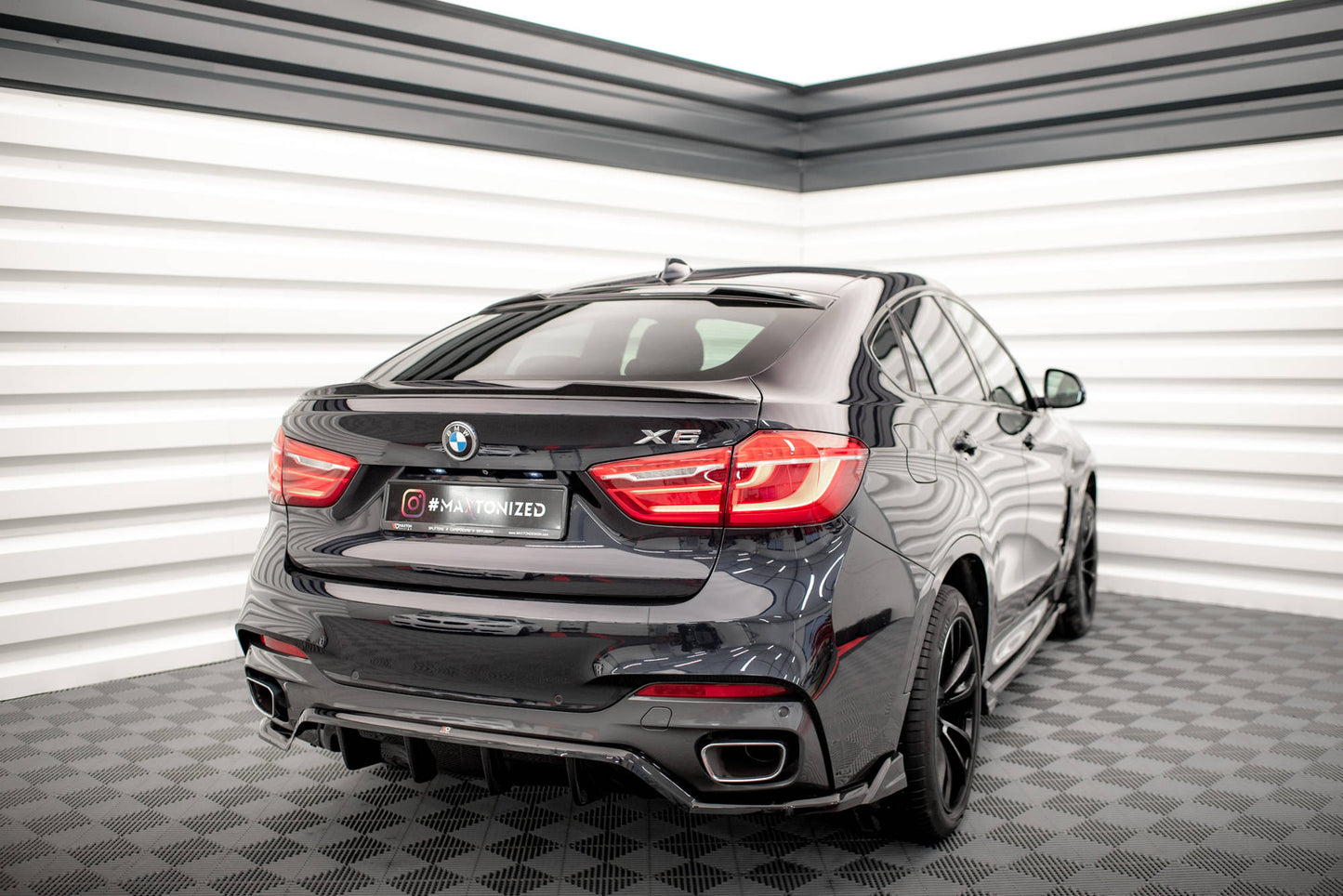 Spoiler CAP für 3D BMW X6 M-Paket F16 schwarz Hochglanz