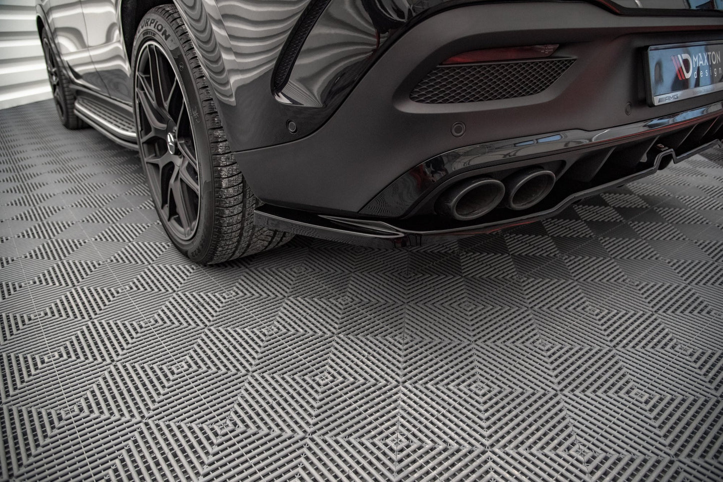 Mittlerer Diffusor Heck Ansatz DTM Look für Mercedes-AMG GLE Coupe C167 schwarz matt
