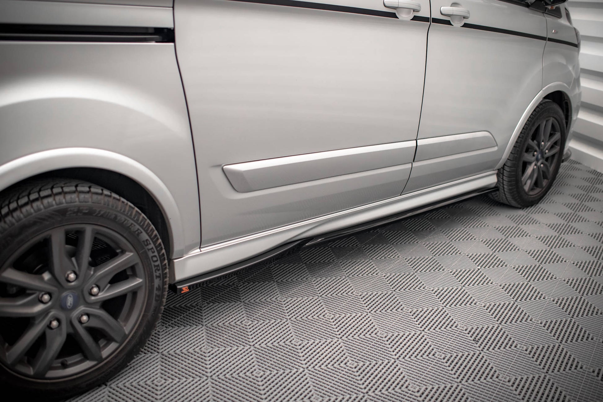 Seitenschweller Ansatz für Ford Transit Custom ST-Line Mk1 Facelift Carbon Look