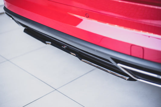 Mittlerer Diffusor Heck Ansatz für Skoda Kodiaq RS schwarz matt