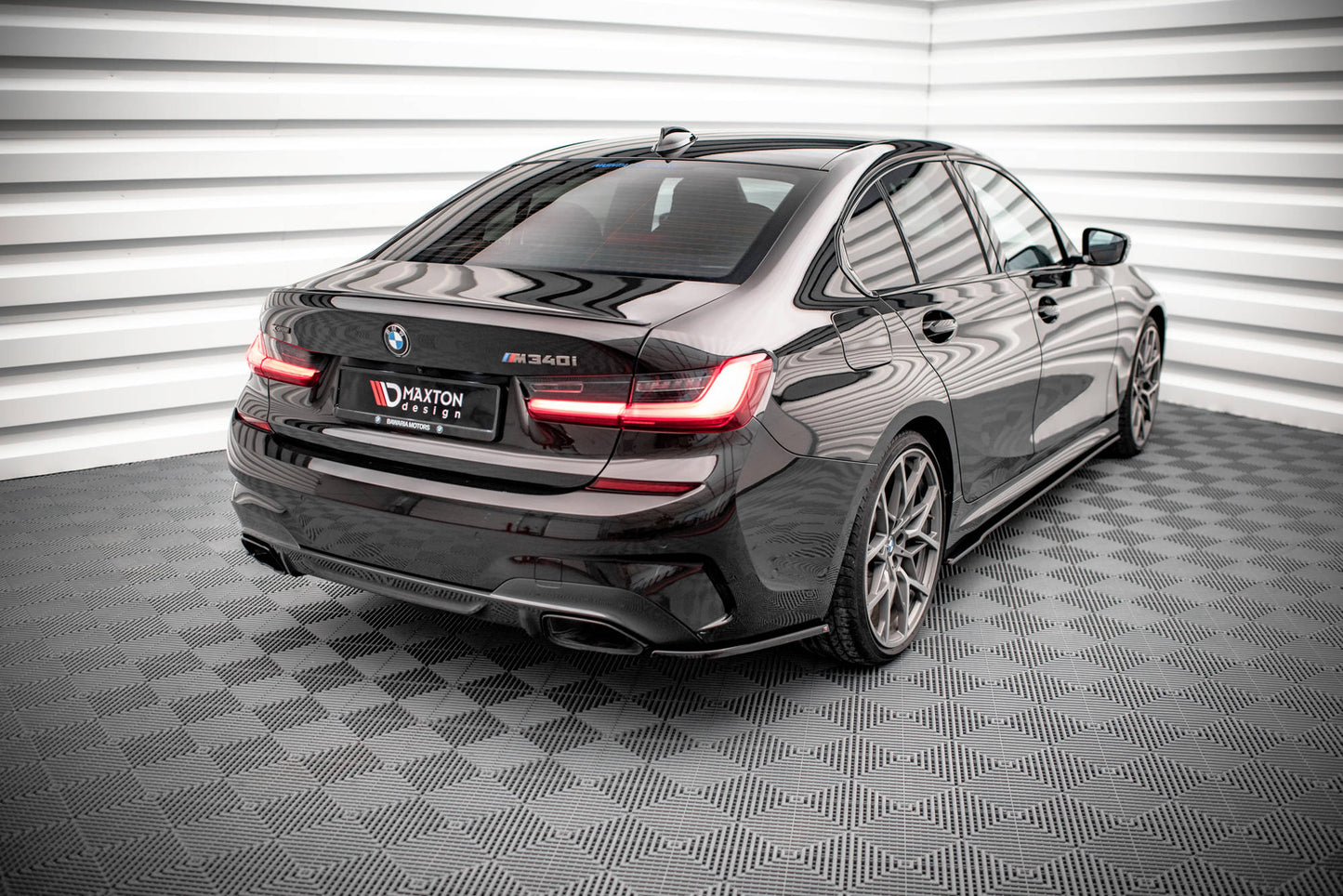 Heck Ansatz Flaps Diffusor V.4 für BMW 3er M-Paket G20 / G21 schwarz matt
