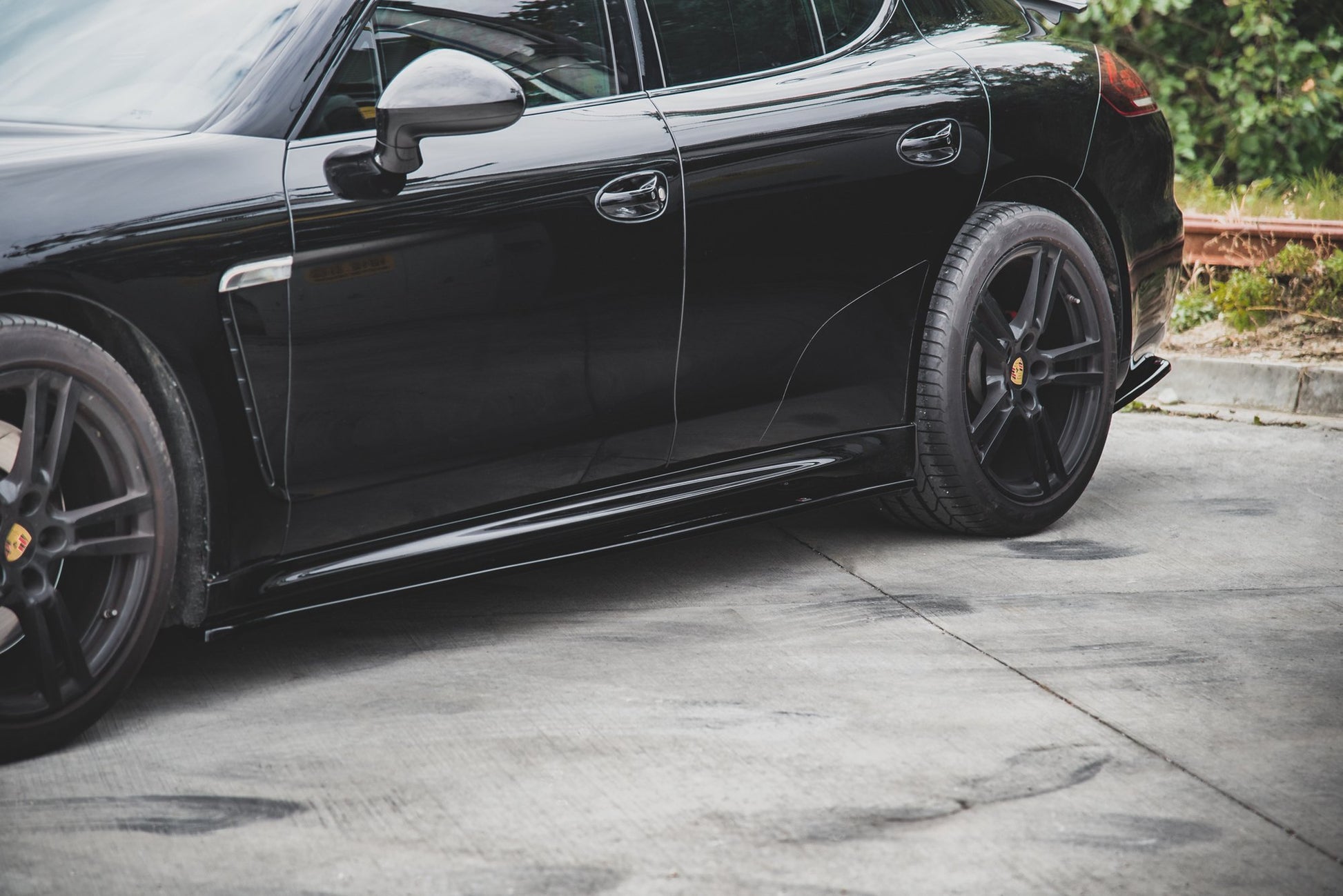 Seitenschweller Ansatz für V.2 für Porsche Panamera Turbo 970 Facelift Carbon Look