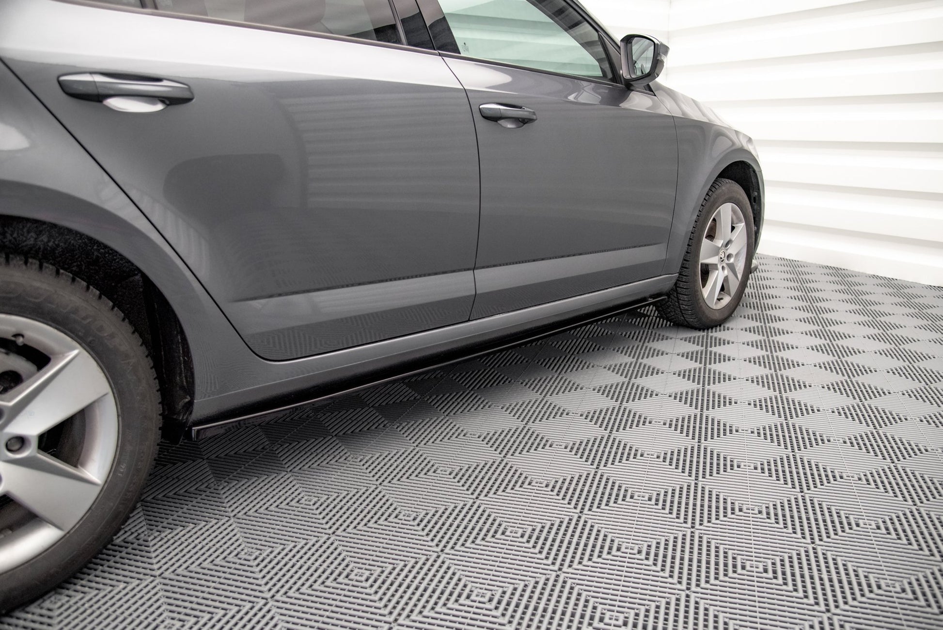 Seitenschweller Ansatz für Skoda Octavia Mk3 Facelift schwarz Hochglanz