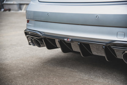 Diffusor Heck Ansatz für Audi S3 Limousine 8V Facelift schwarz matt