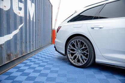 Heck Ansatz Flaps Diffusor für Audi A6 C8 S-Line schwarz matt