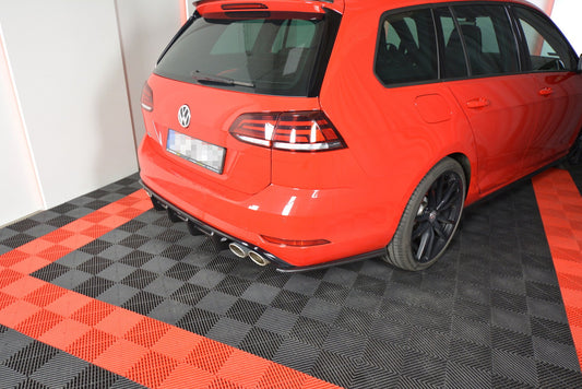 Heck Ansatz Flaps Diffusor V.1 für VW GOLF 7 R VARIANT FACELIFT  schwarz Hochglanz
