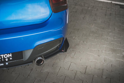 Robuste Racing Heck Ansatz Flaps Diffusor +Flaps für BMW M135i F20 schwarz Hochglanz