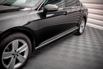 Seitenschweller Ansatz für Volkswagen Passat B8 Facelift schwarz matt
