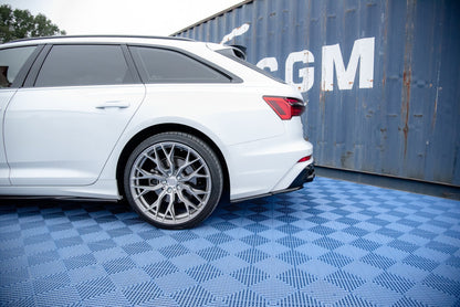 Heck Ansatz Flaps Diffusor für Audi A6 C8 S-Line schwarz matt